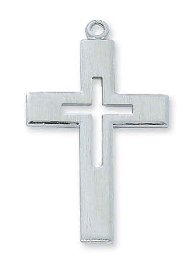 Sterling Silver Cross with Cut Out, L8009