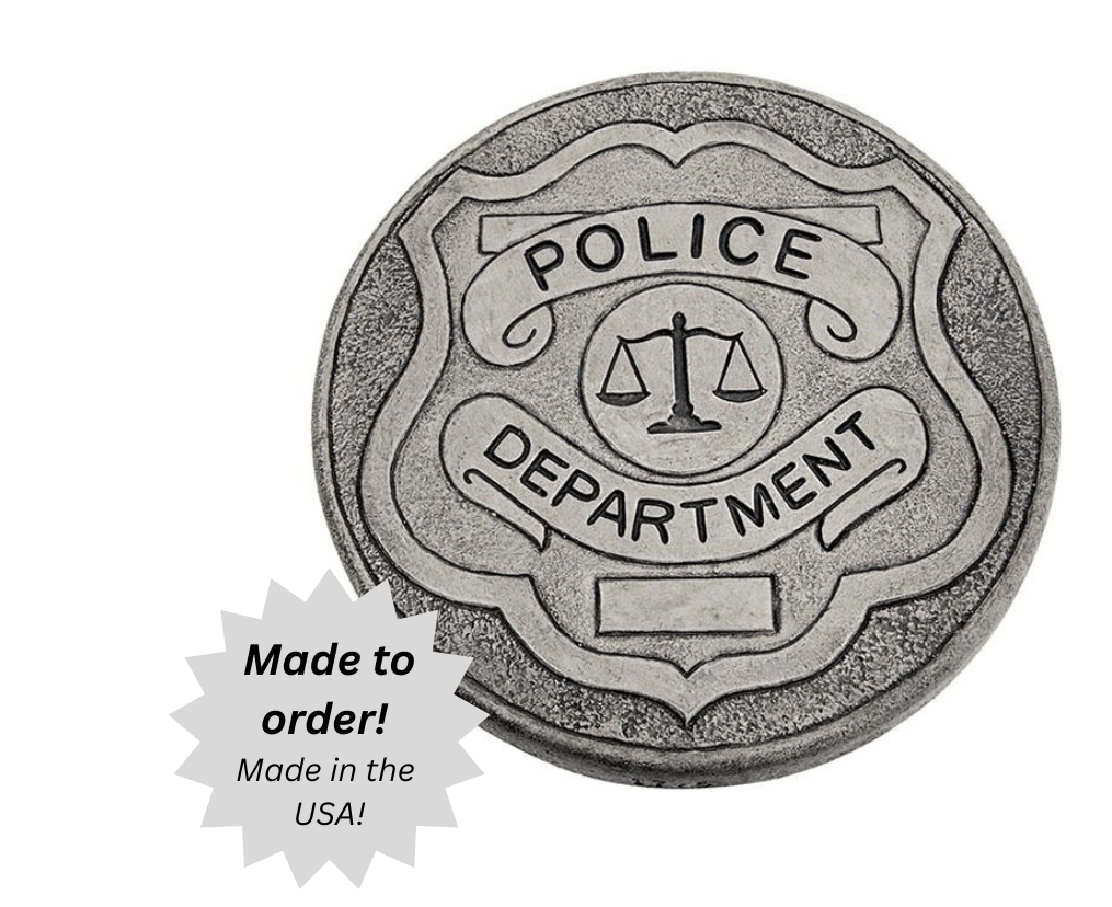 Outdoor Cement Police Department Stepping Stone - 10"