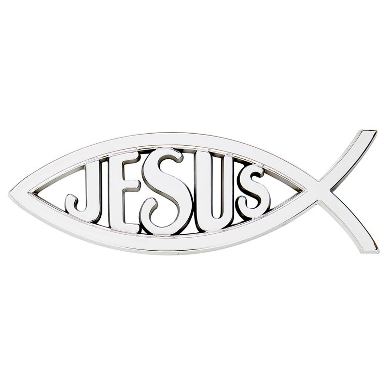 Silver "Jesus" Ichthus Auto Emblem