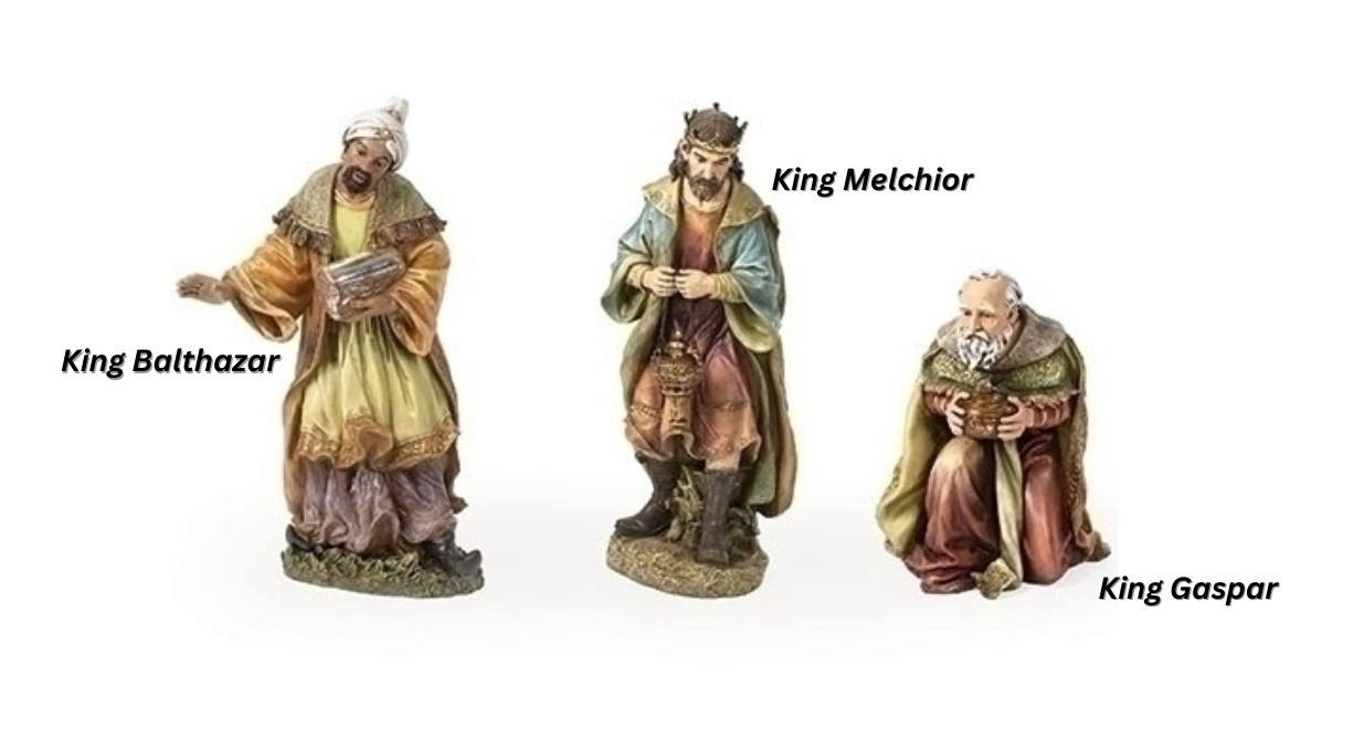 Three Kings Figure Set - Large 27" Colored Outdoor Nativity