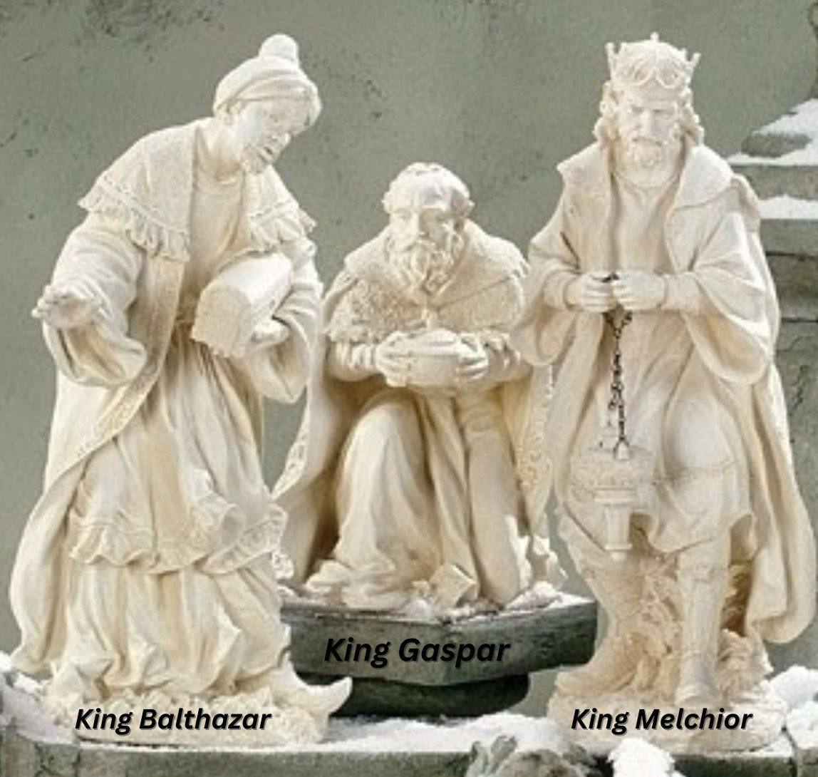 Three Kings Figure Set - Large 27" Ivory Outdoor Nativity