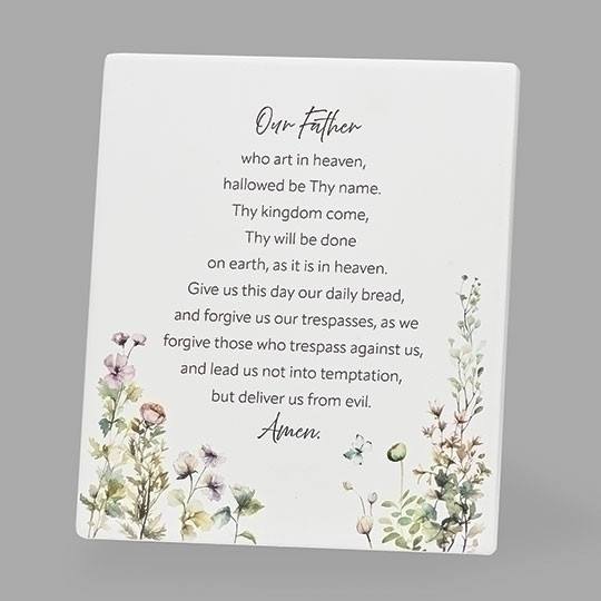 Our Father Wall Plaque with Easel Back - 5.5" Ceramic 