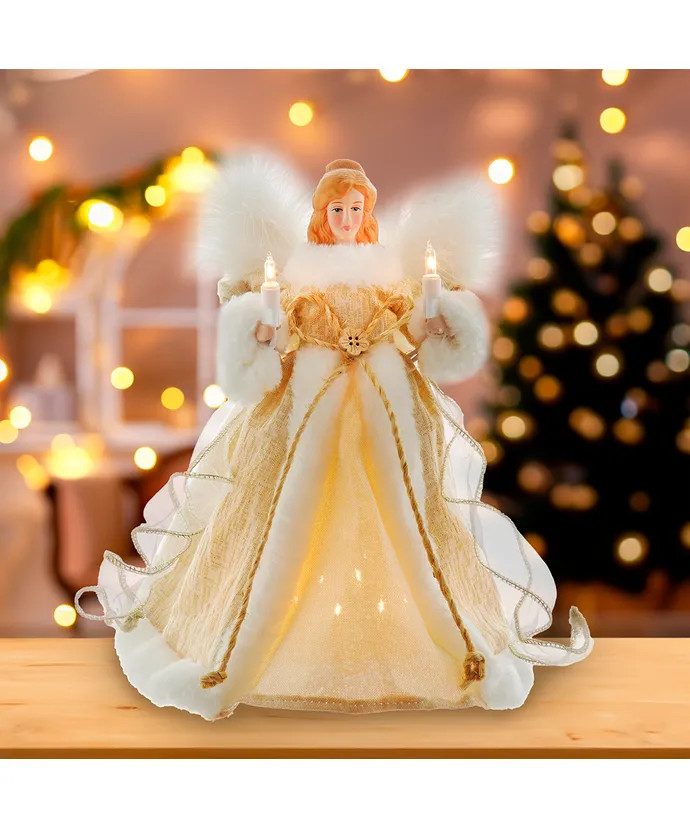 10-Light Natural Angel Treetop - 10"