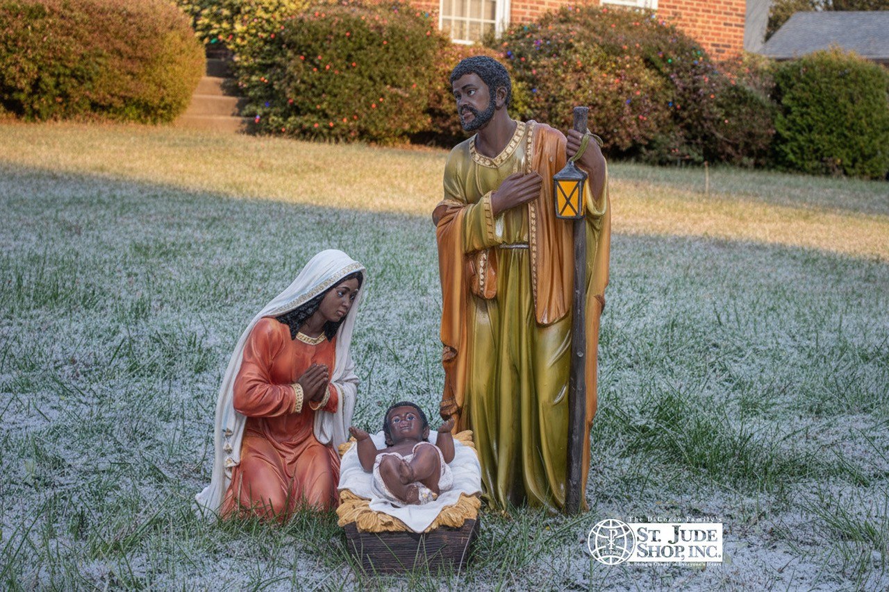 Outdoor African American Holy Family 3 Piece Set - 39"
