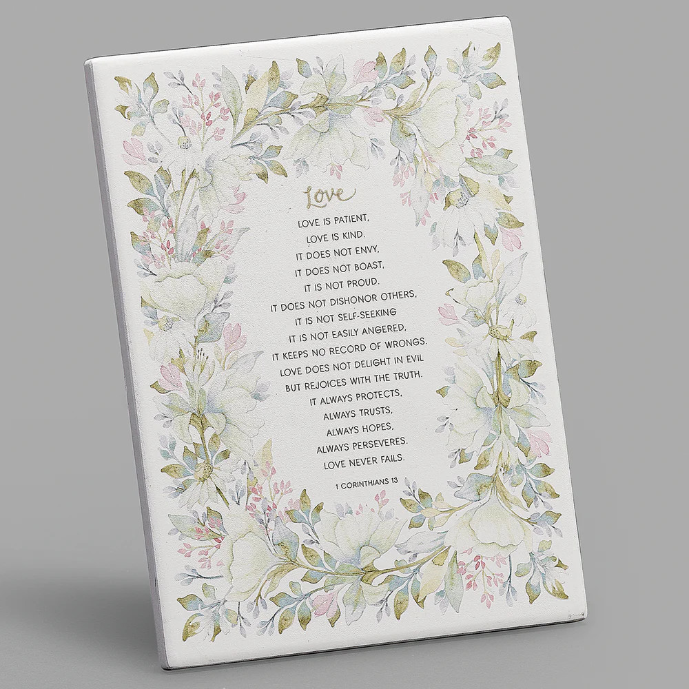 1st Corinthians - Love is Patient, Love is Kind Wall Plaque -  8"