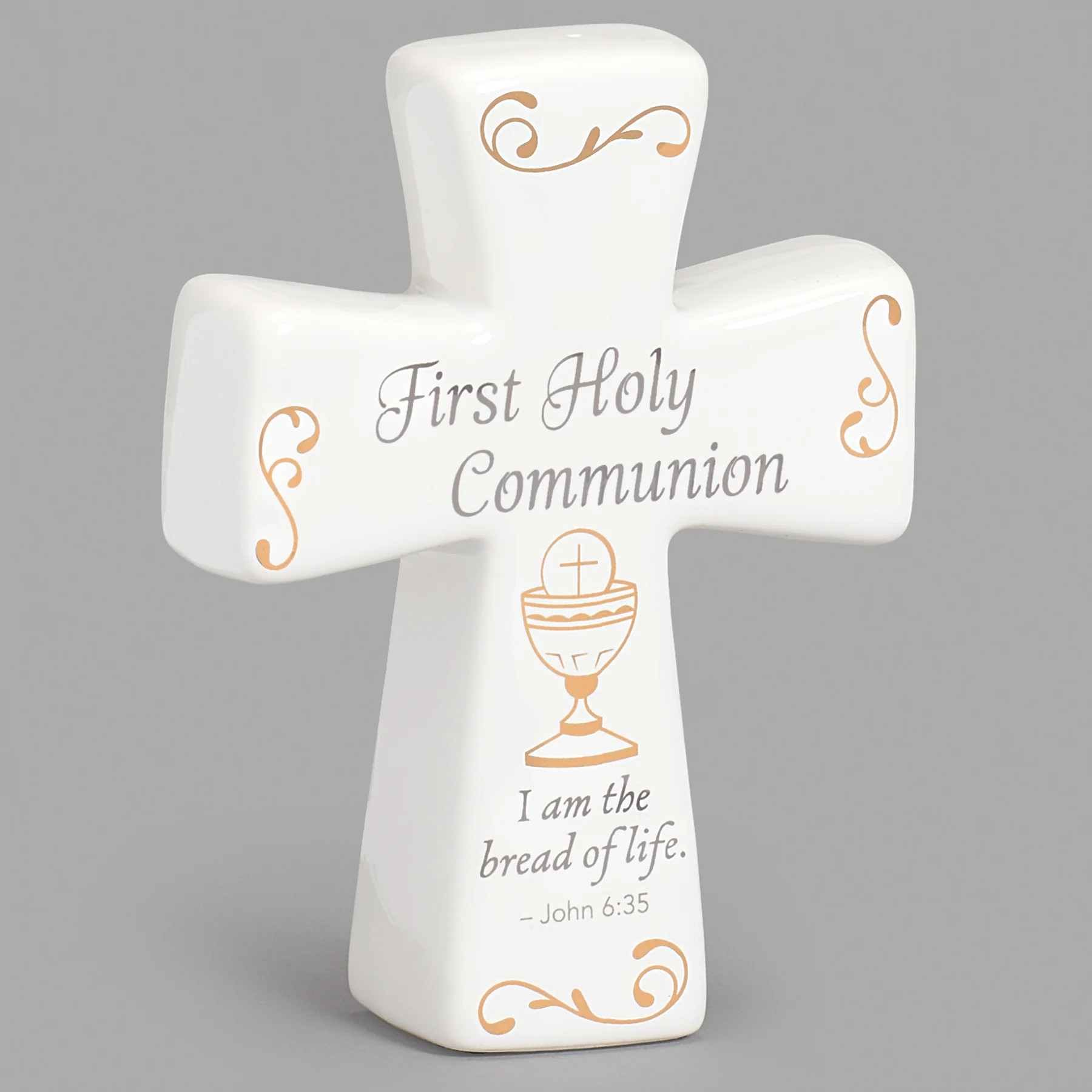 "Bread of Life" First Holy Communion Tabletop Cross
