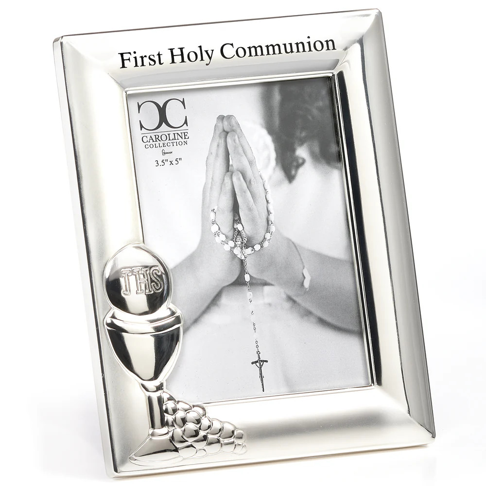 First Communion Frame with Chalice & Grapes - Caroline Collection