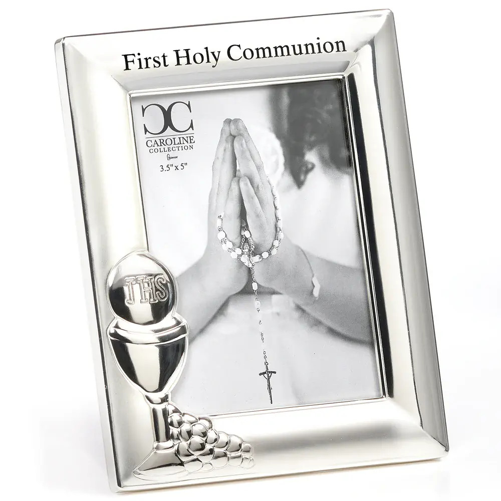 First Communion Frame with Chalice & Grapes - Caroline Collection
