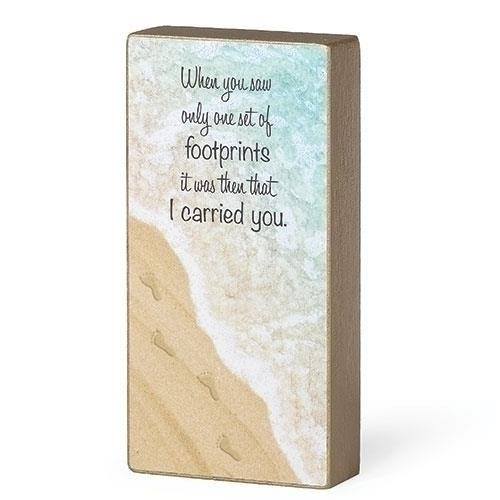 Footprints Wood Block - 4.25"
