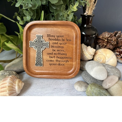Irish Wooden Prayer Tray 