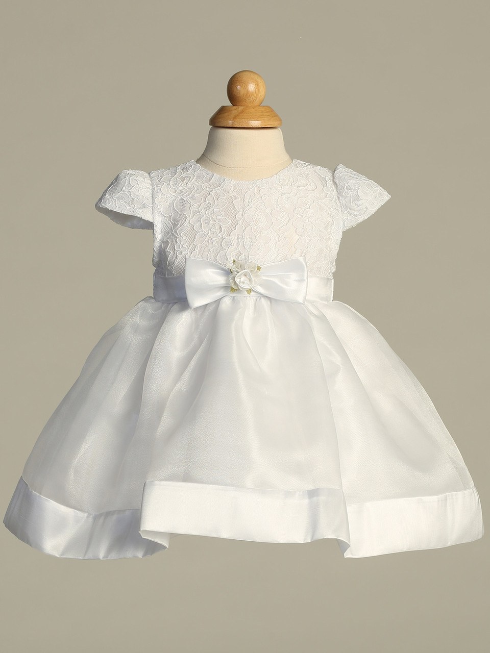 D815 - Embroidered Lace and Organza Christening Dress