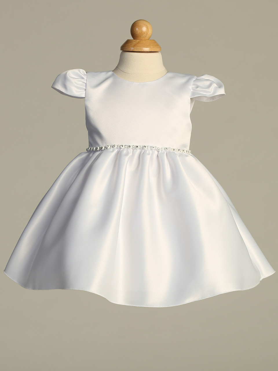 BL265 - Satin Short Dress with Rhinestone Trim