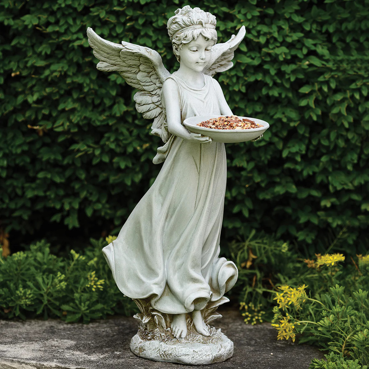 Angel Bird Feeder Garden Statue - 18" 