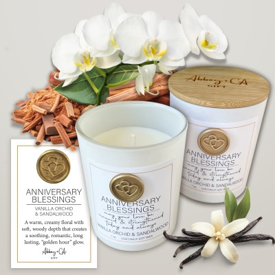 Anniversary Blessings - Vanilla Orchid & Sandalwood Candle - 7 oz