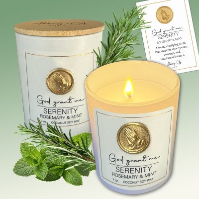 God Grant Me the Serenity - Rosemary & Mint Candle - 7 oz 
