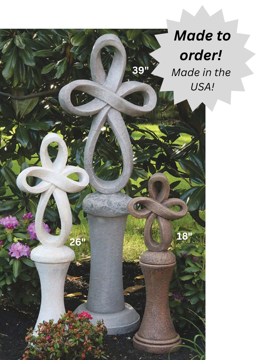 Handcrafted Cement Eternity Cross - 39" 