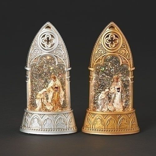 6" Holy Family Mini Dome - Gold or Silver 