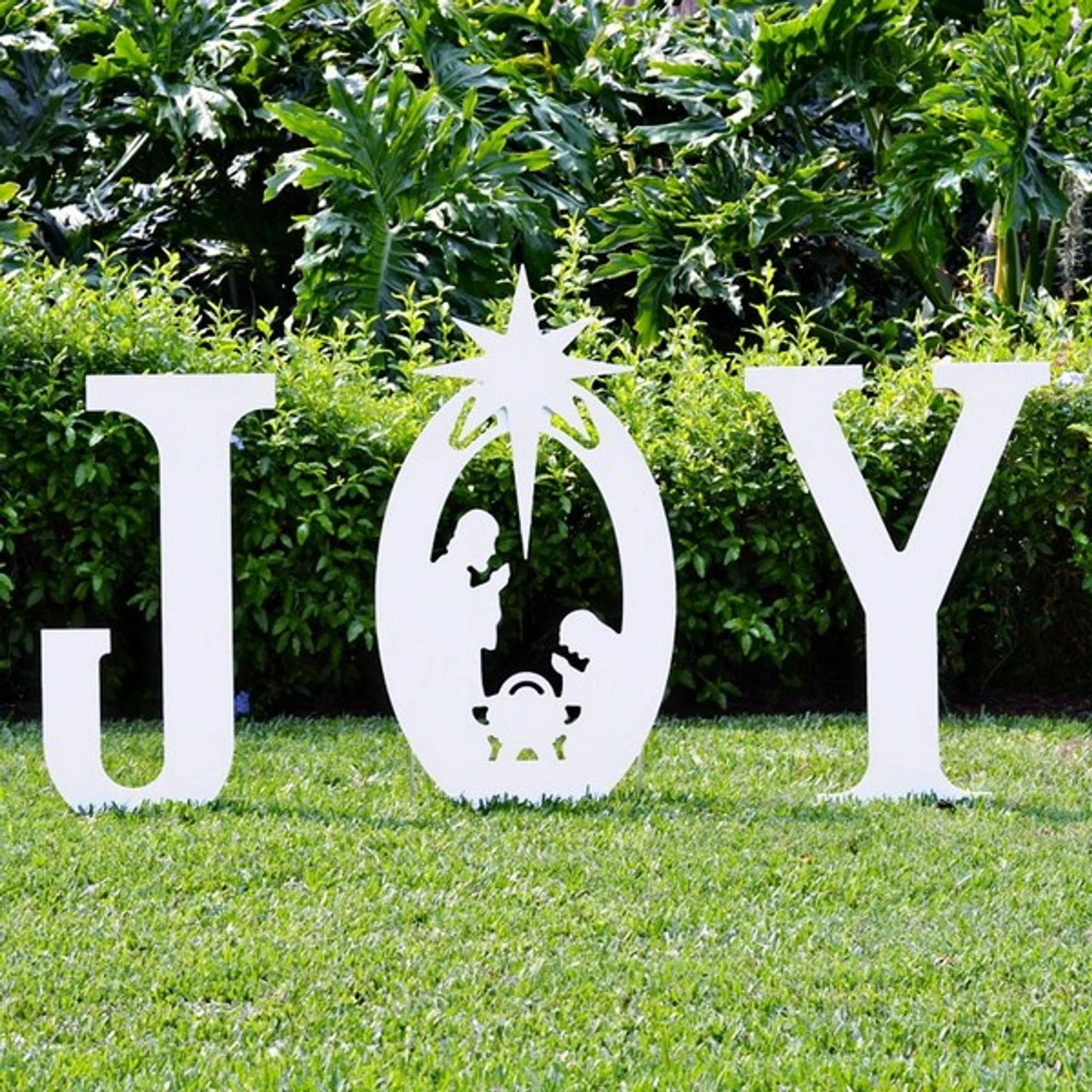 The Outdoor “JOY” Nativity Silhouette from Gifts With Love.