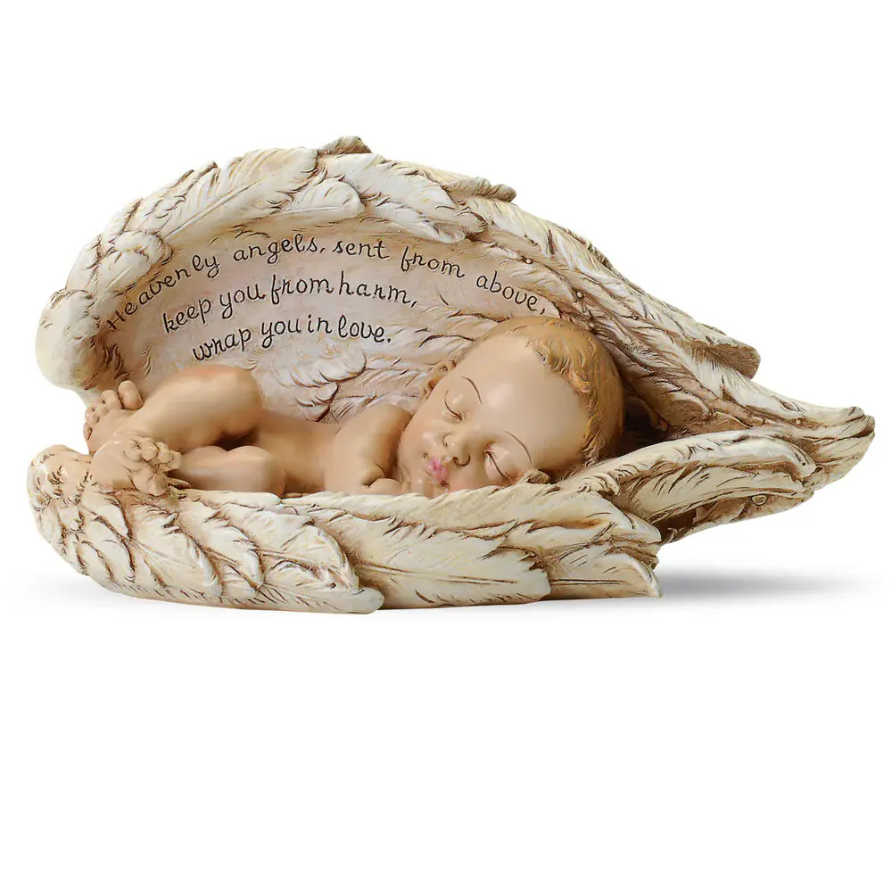 Sleeping Baby in Wings Figurine - Renaissance Collection - 4.25"