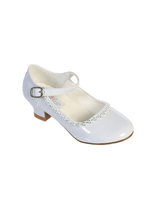 Girl's Heeled Communion Shoe, S67 - Giftswithlove,Inc.