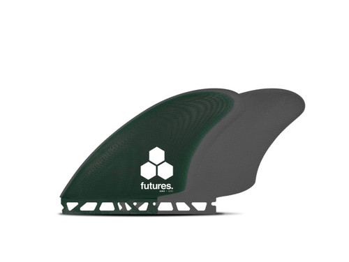 IWS | Futures Fins AMK Fiberglass Twin Fin Set Green-Gray