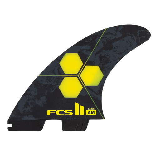 FCS 2 AM PC Tri-Quad Fin Set Yellow L