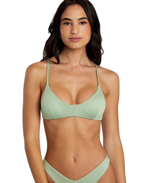 RVCA Solid Lurex Crossback Bikini Top