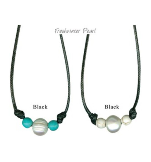 Cruz Freshwater Pearl & Howlite Bead Necklace