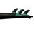 Futures Fins F4 Blackstix Thruster Set Green S Futures Fins F4 Blackstix Thruster Set Green S