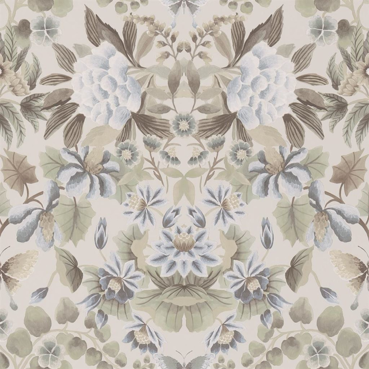 The Lily Garden Eau De Nil Wallpaper | Just Fabrics