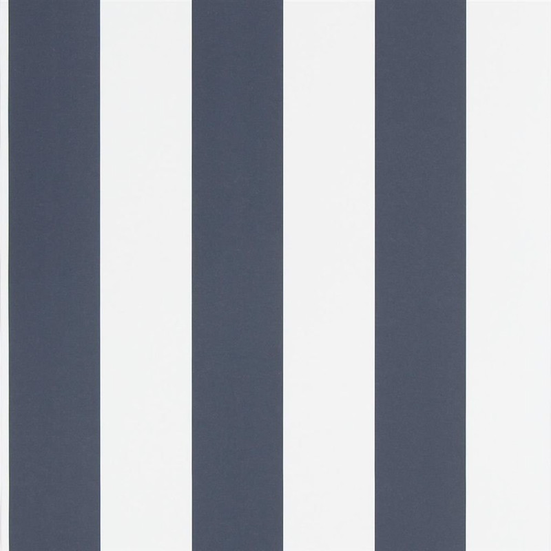 Spalding Stripe - Dark Blue/White Wallpaper