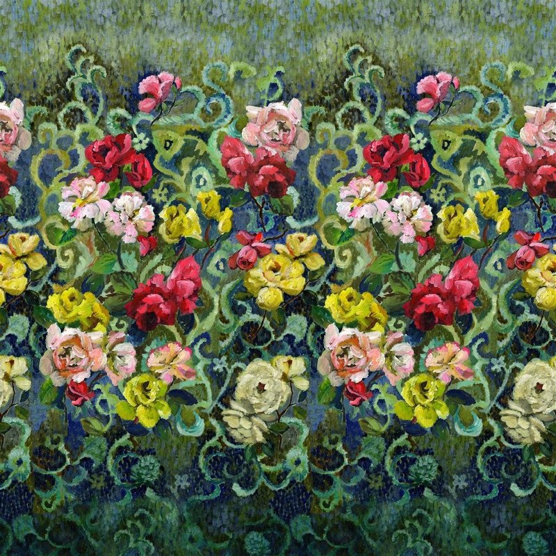 Tapestry Flower Vintage Green 1