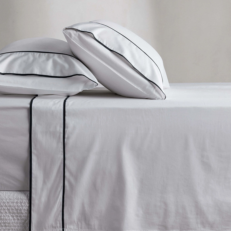 Grosgrain Black Egyptian Cotton Sheet Set