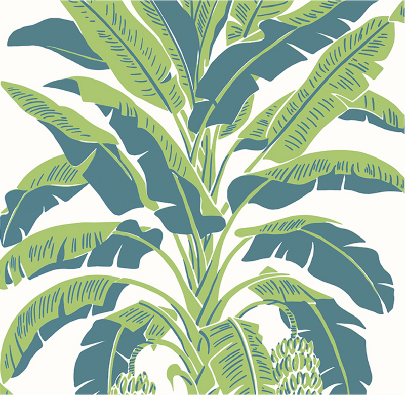 Banana Tree Blue & Green