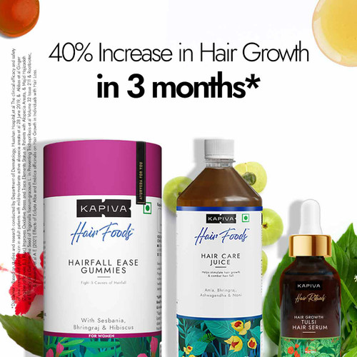 Tulsi Hair Growth Serum + Hair Gummies + Hair Care Juice