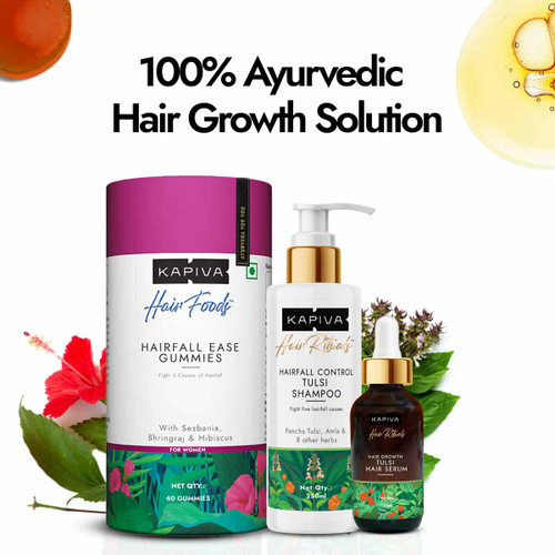 Tulsi Hair Growth Serum + Hair Gummies + Tulsi Shampoo