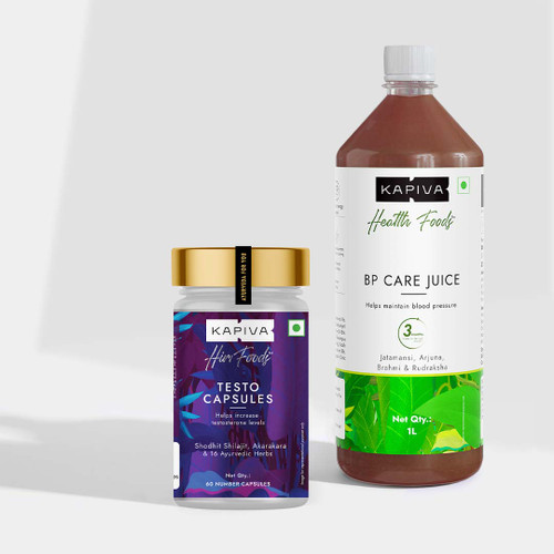 HimFoods Testo Booster Caps & BP Care Juice Combo