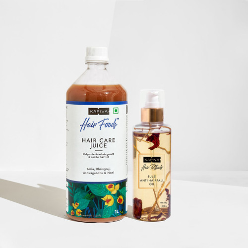 Hair Care Juice & Tulsi Anti-Hairfall Oil - Combo