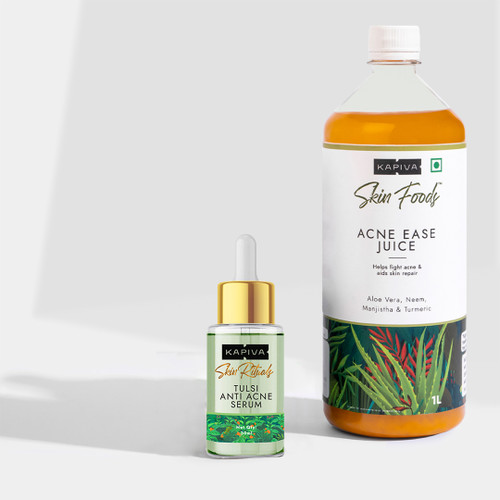 Holistic Acne Care | Acne Ease Juice + Tulsi Anti Acne Serum