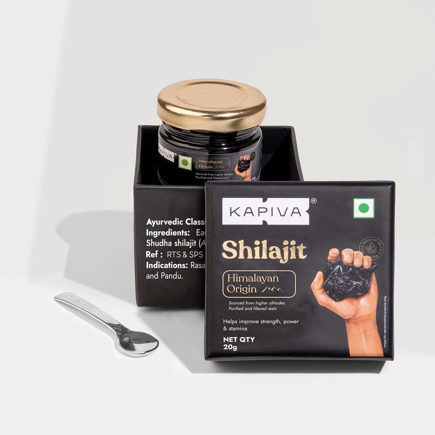 Résine De Shilajit Kapiva Himalayan 100% Pure 20g - Booster De Performance, Format Gummy, Neuf
