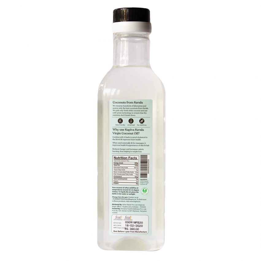 Kapiva Virgin Coconut Oil Cold Pressed Oil for Hair & Skin