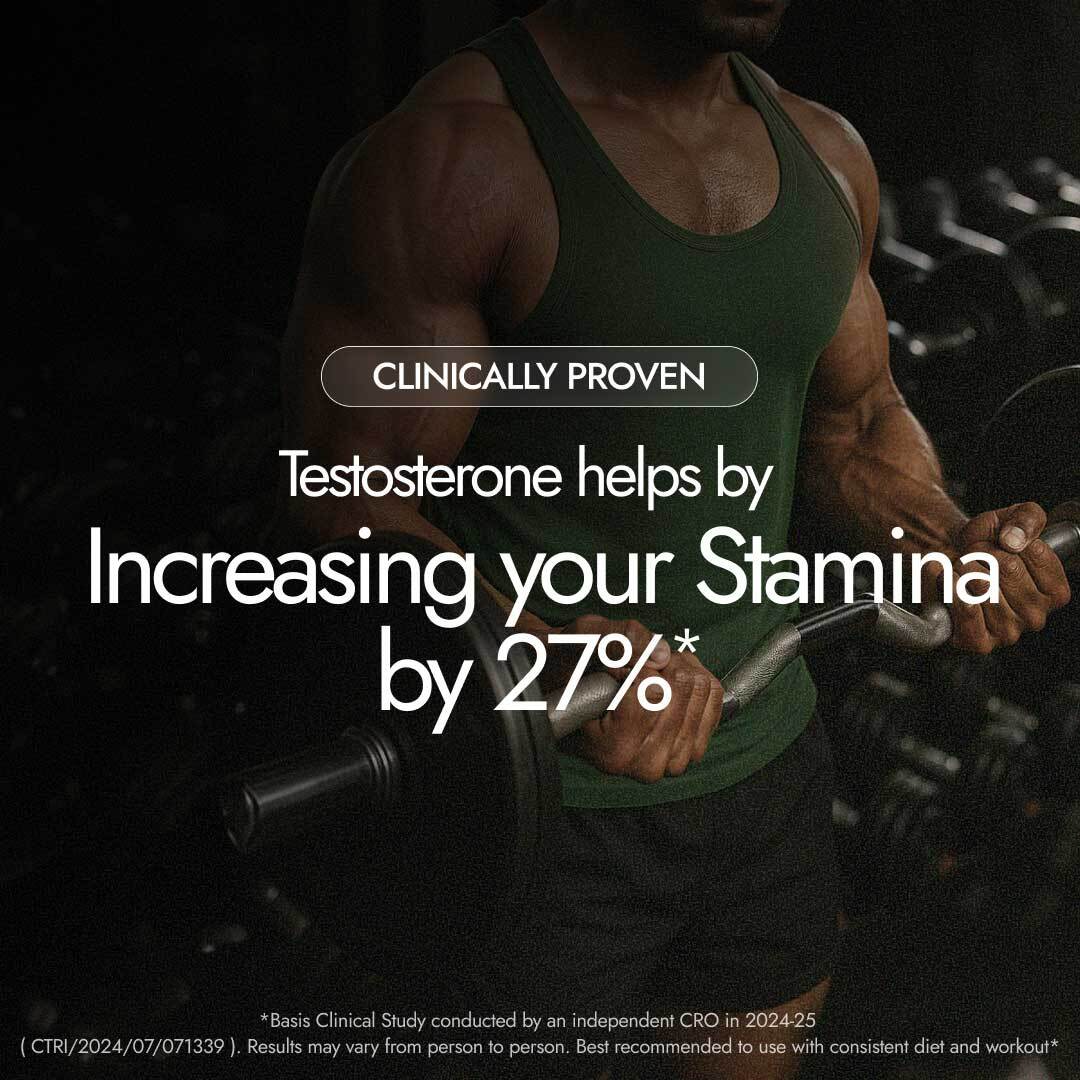 Kapiva Shilajit Gold Resin clinically proven to increase stamina by 27% with testosterone support, man lifting weights