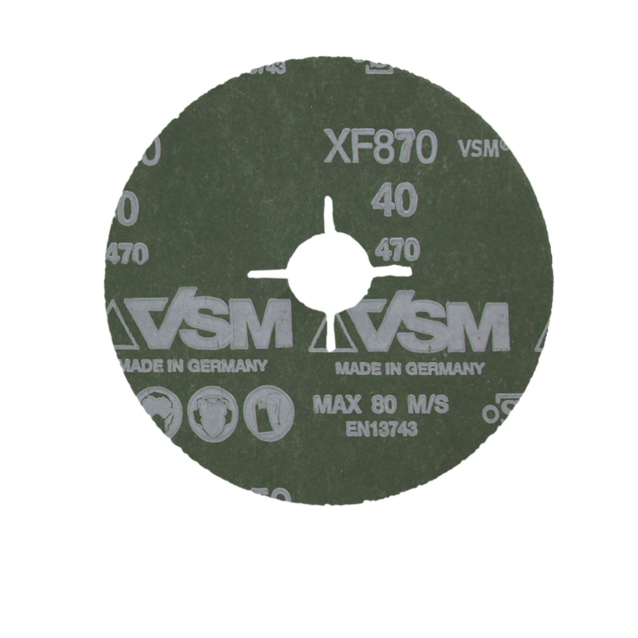 XF870 4-1/2 x 7/8 60 grit Ceramic Alumina Sanding Disc-VSM (100 pack)