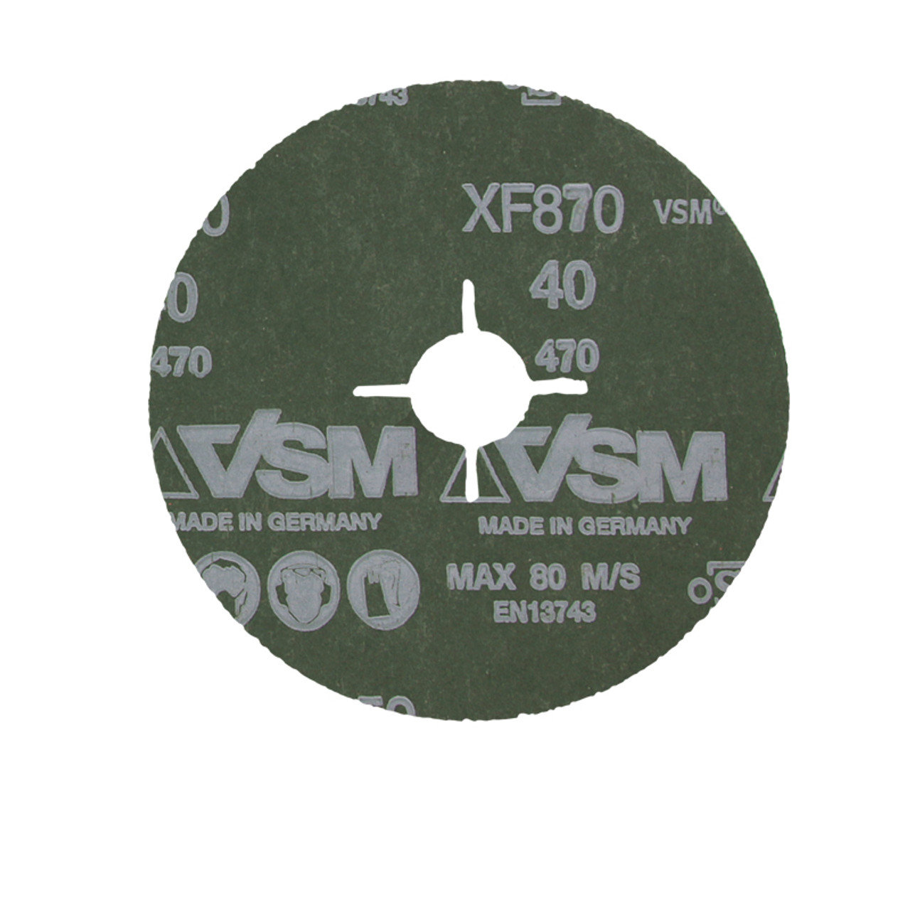 XF870 4-1/2 x 7/8 80 grit Ceramic Alumina Sanding Disc-VSM (100 pack)