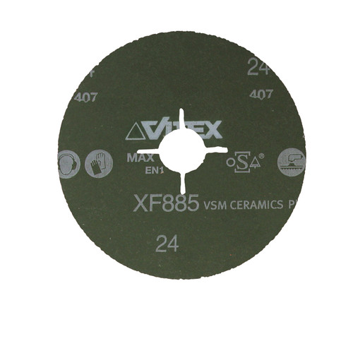 XF885 5" x 7/8 24 grit Ceramic Alumina Sanding Disc-VSM (100 pack)