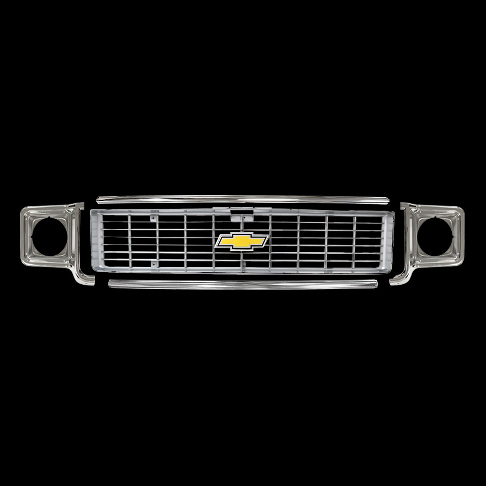 1973-74 Square Body Chevy Truck Grille Kit, Chrome Grille