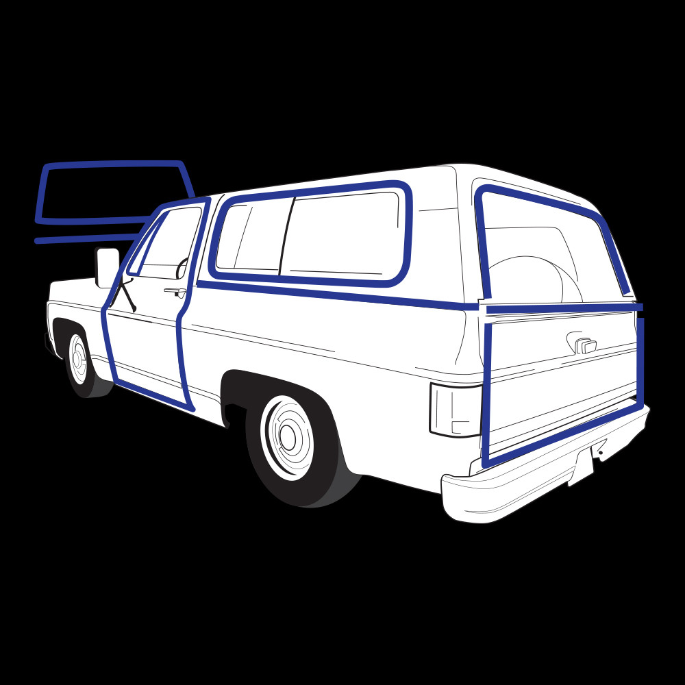 【O project】BLAZER - Weather Cloth 1976-80 Square Body Chevy & GMC Blazer Complete Weatherstripping Kit