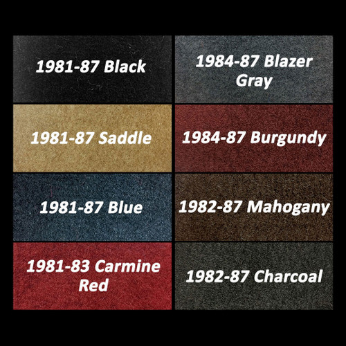 1981-91 Square Body Chevy & GMC Suburban Molded Carpet w/ Small Hump