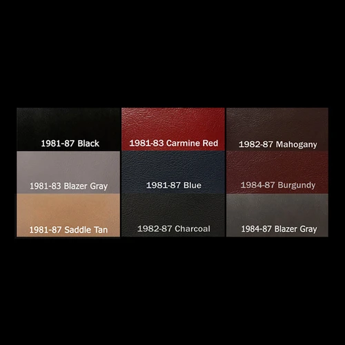 81-87 Vinyl colors