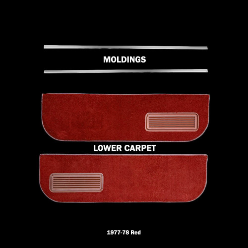 1977-78 Square Body Chevy & GMC Truck Lower  Door Carpet and Molding Kit